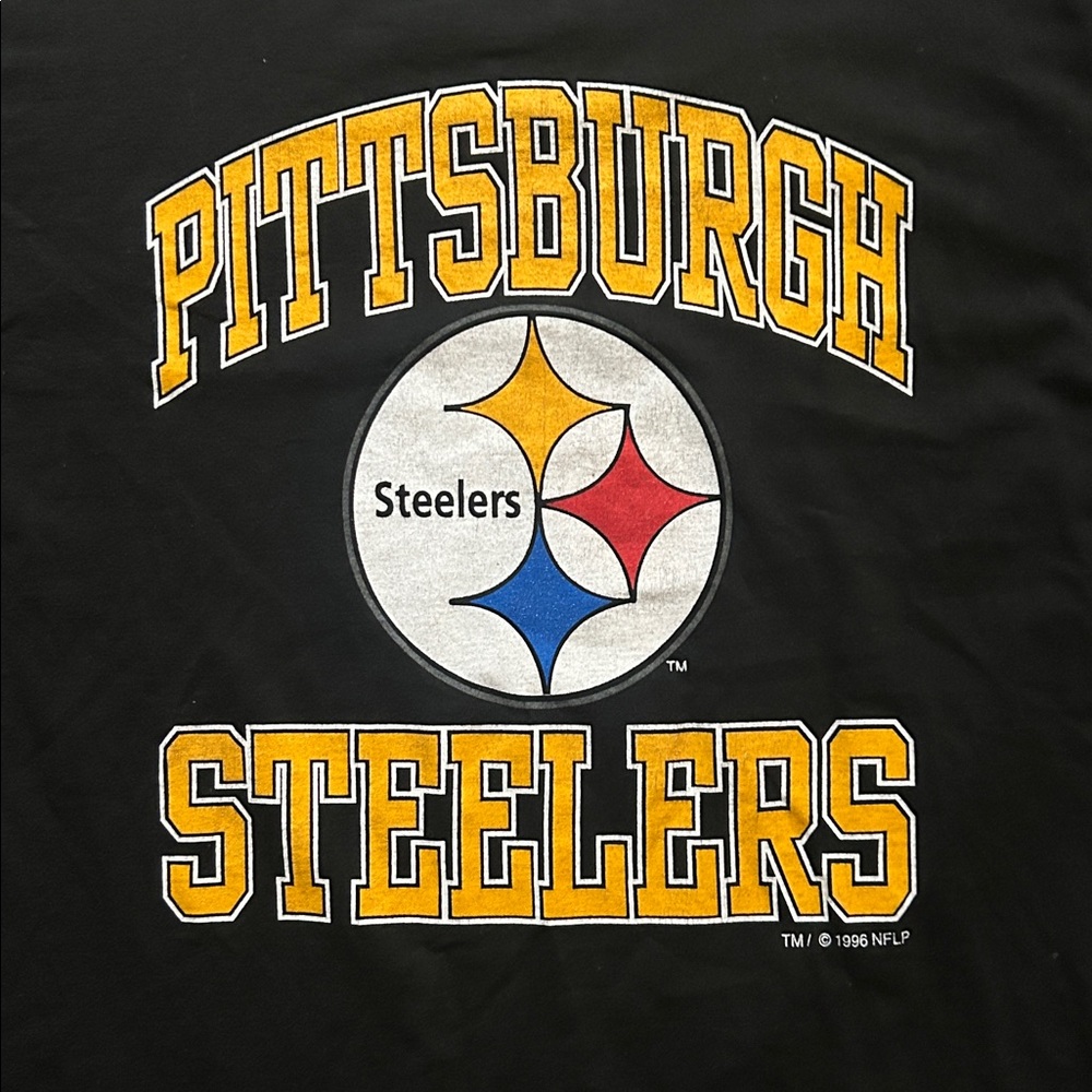 Vintage 90s NFL Pittsburgh Steelers Men’s T-Shirt black XL - Picture 3 of 5
